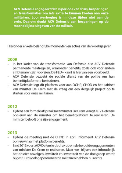 Benefits voor alle militairen