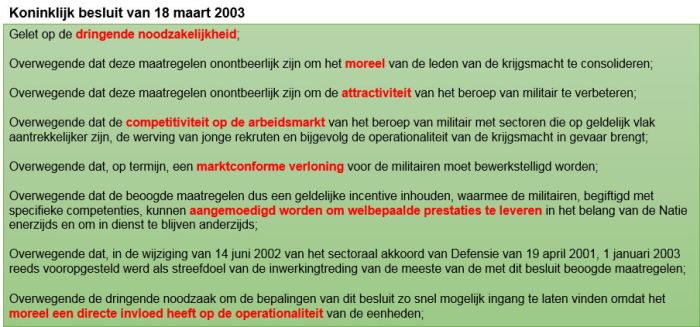 KB 18 maart 2003 - Dringende noodzakelijkheid