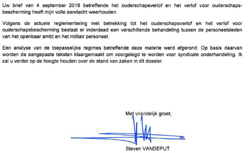 Vatting ouderschapsverlof - antwoord MOD