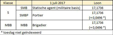 Verloning bewaking militaire basis - paritair comité 317